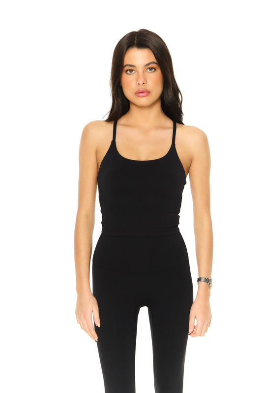 Black - Long Bra Top & Sports Leggings